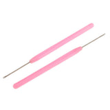 10 Pieces Pulling Hook Needle Tools for Micro Ring Hair Extension Pink+Black