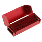 Maxbell 30 Holes Medical Holder Block Case Sterilizer Box for High Low Speed Bur Red - Aladdin Shoppers