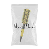 Maxbell Maxbell Nylon Bristle Round Hair Roller Brush Natural Wood Handle Hairbrush 5cm