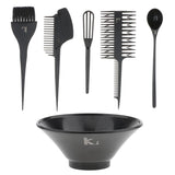 Maxbell Maxbell 6 Pieces Hair Color Dye Bowl Highlight Comb Brush Tint Coloring Kit Black