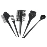 Maxbell Maxbell 6 Pieces Hair Color Dye Bowl Highlight Comb Brush Tint Coloring Kit Black