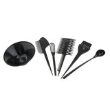 Maxbell Maxbell 6 Pieces Hair Color Dye Bowl Highlight Comb Brush Tint Coloring Kit Black