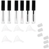 Maxbell Maxbell Set of 6pcs 4ml Reusable Empty Mascara Tube Eyeliner Lip Gloss Eyelash Growth Oil Vials With Funnels for Travel