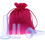 Maxbell 4pcs Silicone Anti Cellulite Massage Vacuum Cupping Cups Set + Jade Roller