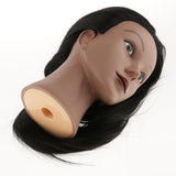 Maxbell Silicone Cosmetology Hairdressing Practice Training Mannequin Head Straight Long Hair