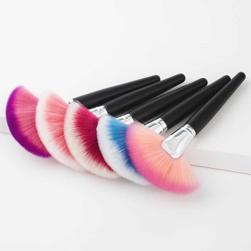 Maxbell Maxbell Wood Handle Large Fan Shape Makeup Brush Powder Foundation Contour Cosmetic