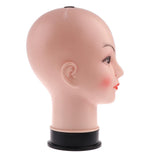 Maxbell PVC Female Bald Mannequin Head Model Wig Making Hat Glasses Display Stand 1#