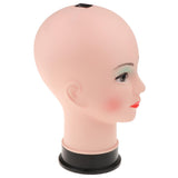 Maxbell Maxbell PVC Female Bald Mannequin Head Model Wig Making Hat Glasses Display Stand 2#