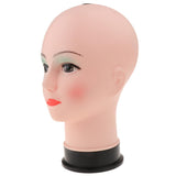 Maxbell Maxbell PVC Female Bald Mannequin Head Model Wig Making Hat Glasses Display Stand 2#