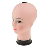 Maxbell Maxbell PVC Female Bald Mannequin Head Model Wig Making Hat Glasses Display Stand 2#