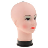 Maxbell Maxbell PVC Female Bald Mannequin Head Model Wig Making Hat Glasses Display Stand 2#