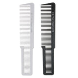 Maxbell 2pcs Pro Flat Top Comb Salon Barber Hair Clipper Cutting Comb Shampoo Detangler White & Black - Aladdin Shoppers