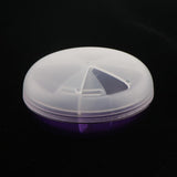 Maxbell Maxbell Travel Round Dispenser Pill Case Box Medicine Tablet Organizer 3 Slot Purple