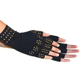 Maxbell Maxbell Black Arthritis Gloves Compression Fingerless Gloves Magnetic Anti-Arthritis Therapeutic Fingerless Gloves Hand Pain Heal Joints Relief