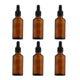 Maxbell Maxbell 6 Empty Glass Refill Eye Dropper Bottles Essential Oil Perfume Pipette Vials 50ml