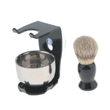 Maxbell Maxbell 3 In 1 Salon Bristle Hair Shaving Brush Soap Mug Bowl Shave Stand Travel Set