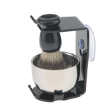 Maxbell Maxbell 3 In 1 Salon Bristle Hair Shaving Brush Soap Mug Bowl Shave Stand Travel Set