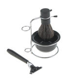 Maxbell Maxbell 4 In 1 Shaving Grooming Set Bristle Hair Shaving Brush Stand Mug Bowl for Men