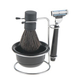 Maxbell Maxbell 4 In 1 Shaving Grooming Set Bristle Hair Shaving Brush Stand Mug Bowl for Men