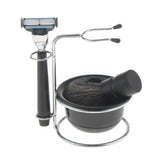 Maxbell Maxbell 4 In 1 Shaving Grooming Set Bristle Hair Shaving Brush Stand Mug Bowl for Men