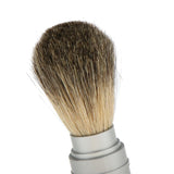 Maxbell Maxbell Silver Shaving Brush in Travel Tube Beard Moustache Full Size Shave Brush Tool in Aluminum Metal Tube Case Lightweight