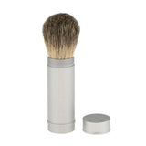 Maxbell Maxbell Silver Shaving Brush in Travel Tube Beard Moustache Full Size Shave Brush Tool in Aluminum Metal Tube Case Lightweight