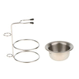 Maxbell Maxbell Alloy Shaving Brush Stand Holder + Stainless Steel Shave Mug Bowl Set