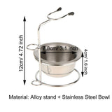 Maxbell Maxbell Alloy Shaving Brush Stand Holder + Stainless Steel Shave Mug Bowl Set