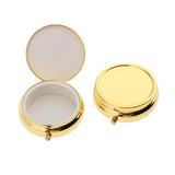 Maxbell Maxbell 2 Pieces Portable Vitamin Organizer Medicine Tablet Box Gold 1 Compartment