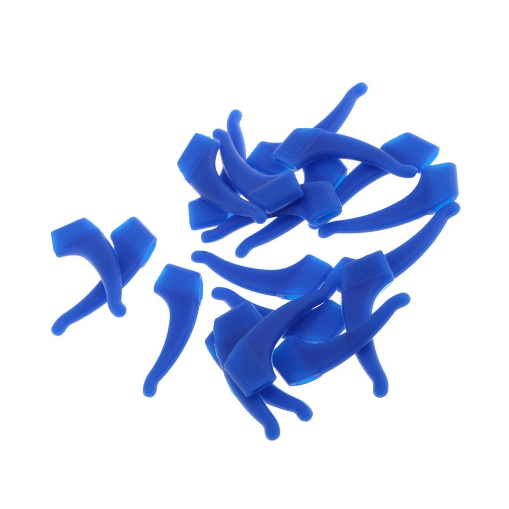 Maxbell Maxbell 10 Pairs Silicone Anti Slip Ear Grip Temple Hooks Holder For Eyeglasses Blue