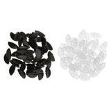 Maxbell Maxbell 50 Pairs Ultra Soft Push In Silicone Nose Pads Optical Glasses Sunglasses Spectacles Eyeglass Nosepads 15mm Black Clear