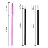 Maxbell Maxbell 150PCS Disposable Applicator Wand Set Eyelash Liner Eye Lip Brushes pink