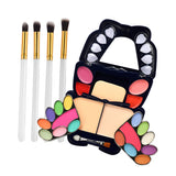 Maxbell Maxbell Makeup Eyeshadow Lip Gloss Concealer Powder Palette Brushes Kit White-Gold