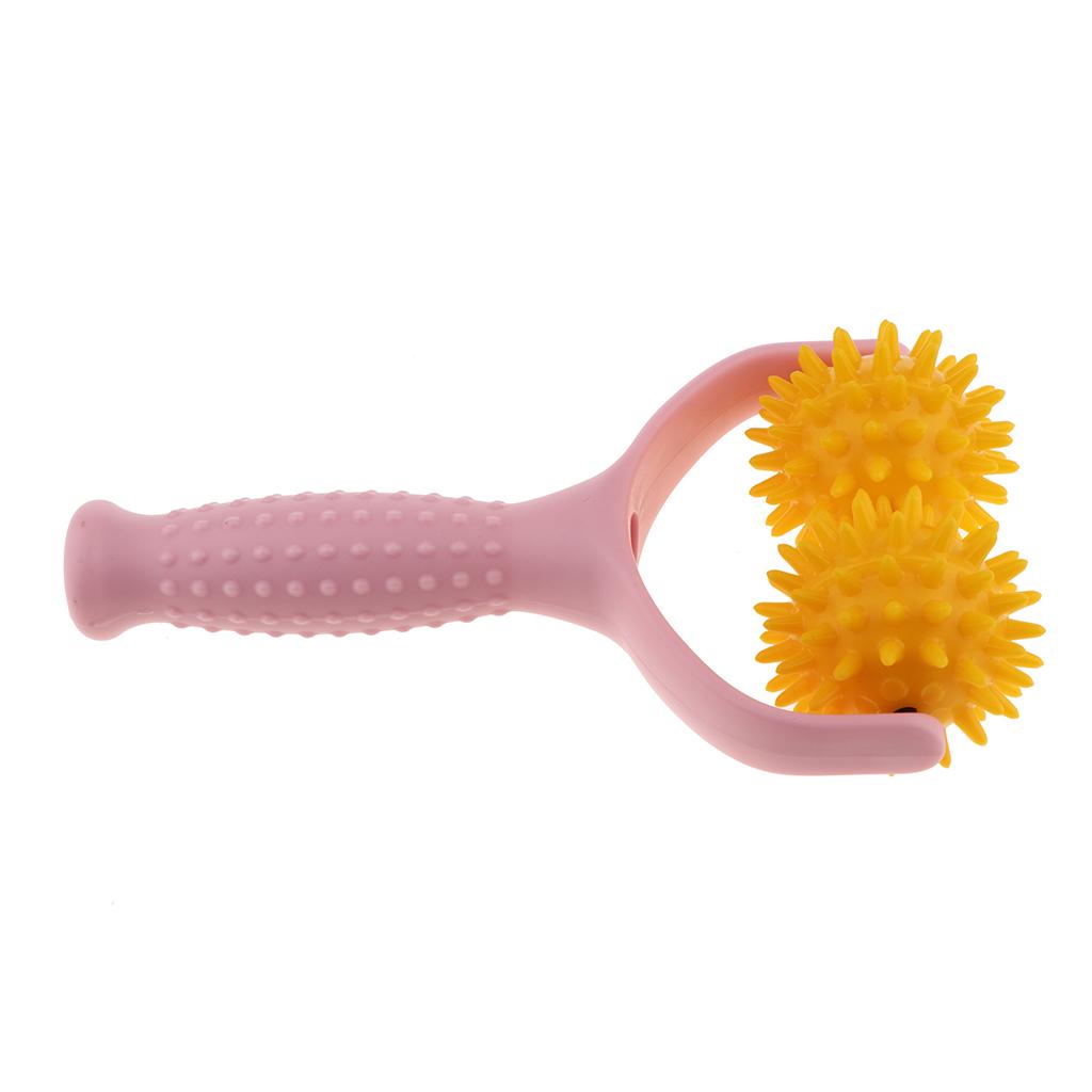 Maxbell Maxbell Handheld Acupuncture Spiky Massage Ball Shoulder Muscle Massager Pink Yellow