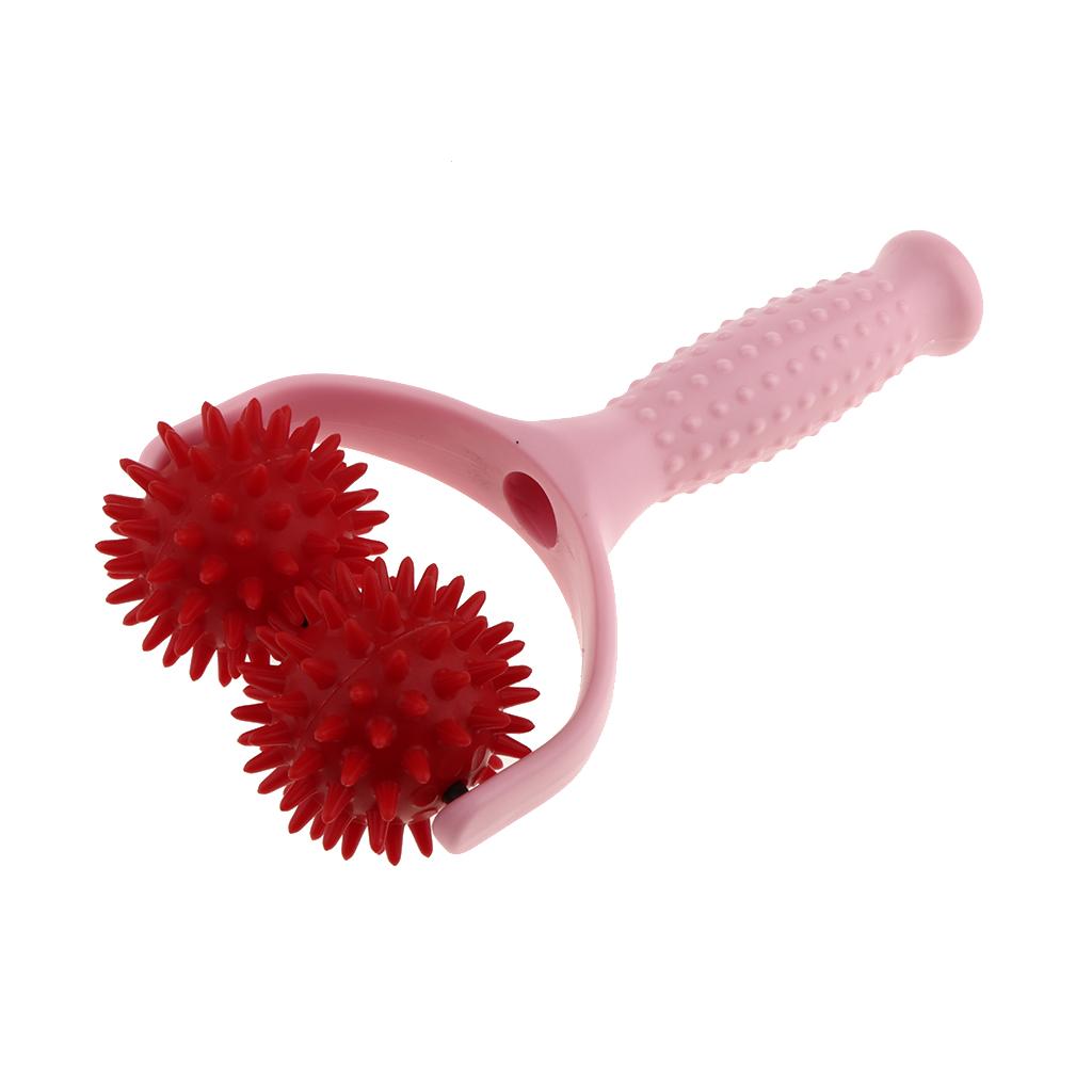 Maxbell Maxbell Handheld Acupuncture Spiky Massage Ball Shoulder Muscle Massager Pink Red