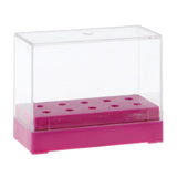 Maxbell Maxbell 10 Holes Nail Drill Bit Holder Stand Organizer Manicure Display Box Rose Red