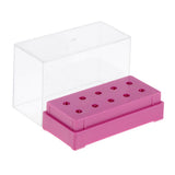 Maxbell Maxbell 10 Holes Nail Drill Bit Holder Stand Organizer Manicure Display Box Rose Red