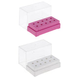 Maxbell Maxbell 10 Holes Nail Drill Bit Holder Stand Organizer Manicure Display Box Rose Red