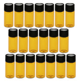 Maxbell Maxbell Lots 20pcs Empty Clear Glass Dram Bottles Vials With Black Screw Cap Brown 3ml
