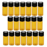 Maxbell Maxbell Lots 20pcs Empty Clear Glass Dram Bottles Vials With Black Screw Cap Brown 3ml