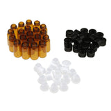 Maxbell Maxbell Lots 20pcs Empty Clear Glass Dram Bottles Vials With Black Screw Cap Brown 3ml