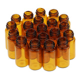 Maxbell Maxbell Lots 20pcs Empty Clear Glass Dram Bottles Vials With Black Screw Cap Brown 3ml