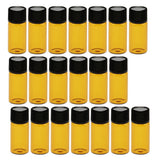 Maxbell Maxbell Lots 20pcs Empty Clear Glass Dram Bottles Vials With Black Screw Cap Brown 3ml
