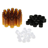 Maxbell Maxbell Lots 20pcs Empty Clear Glass Dram Bottles Vials With Black Screw Cap Brown 5ml