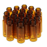 Maxbell Maxbell Lots 20pcs Empty Clear Glass Dram Bottles Vials With Black Screw Cap Brown 5ml