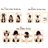 23'' Natural Silky Real Human Hair Black Long Straight Wigs Full Hairpieces