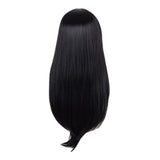 23'' Natural Silky Real Human Hair Black Long Straight Wigs Full Hairpieces