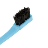 Maxbell 2x Double Sided Edge Brush Comb Edge Control Travel Hairbrush Black Blue