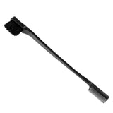 Maxbell 2x Double Sided Edge Brush Comb Edge Control Travel Hairbrush Black Blue