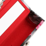 Maxbell Flower Leather Lipstick Lip Gloss Case Storage Box Makeup Holder Black